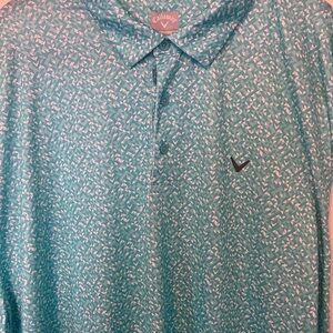 Callaway Men's Teal Patterned Polo Shirt